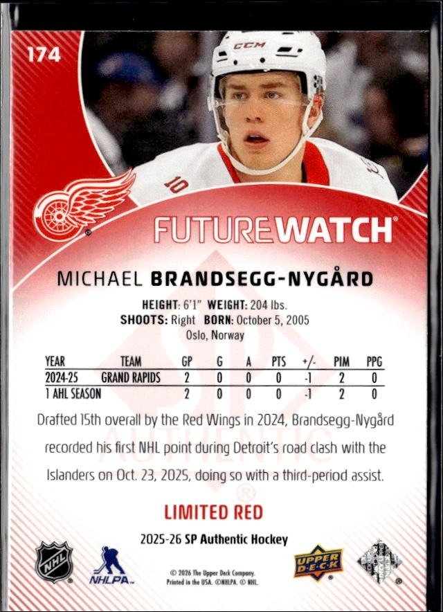 2025-26 SP Authentic SP Authentic Future Watch Limited Michael Brandsegg-Nygård (2)