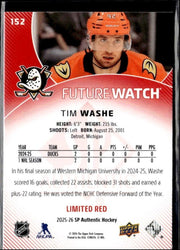 2025-26 SP Authentic SP Authentic Future Watch Limited Red Rookie #152 Tim Washe (2)