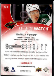 2025-26 SP Authentic SP Authentic Future Watch Limited Red Rookie Danila Yurov (2)