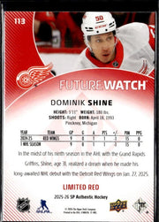 2025-26 SP Authentic SP Authentic Future Watch Limited Limited Red Dominik Shine (2)