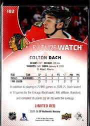 2025-26 SP Authentic SP Authentic Future Watch Limited Red Rookie Colton Dach (2)