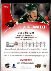2025-26 SP Authentic SP Authentic Future Watch Limited Limited Red Zeev Buium (2)