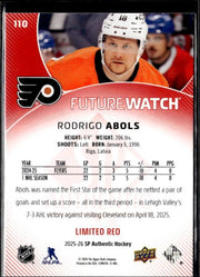 2025-26 SP Authentic SP Authentic Future Watch Limited Red Rookie Rodrigo Abols (2)