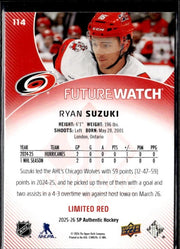 2025-26 SP Authentic SP Authentic Future Watch Limited Limited Red Ryan Suzuki (2)