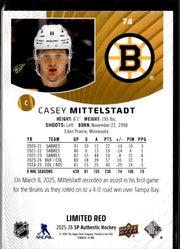 2025-26 Upper Deck SP Authentic Hockey Limited Red #74 Casey Mittelstadt (2)