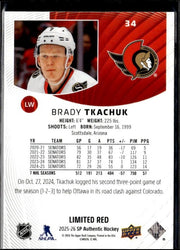 2025-26 Upper Deck SP Authentic Hockey Limited Red #34 Brady Tkachuk (2)