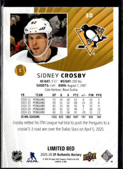 2025-26 Upper Deck SP Authentic Hockey Limited Red #30 Sidney Crosby (2)
