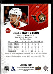 2025-26 Upper Deck SP Authentic Hockey Future Watch Limited Red Drake Batherson (2)