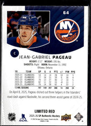 2025-26 UD SP Authentic Hockey Future Watch Limited Red #64 Jean-Gabriel Pageau (2)