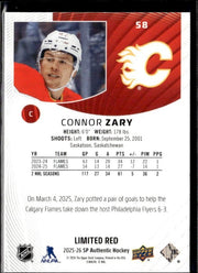 2025-26 Upper Deck SP Authentic Hockey Limited Red #58 Connor Zary (2)