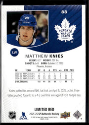 2025-26 Upper Deck SP Authentic Hockey Limited Red #88 Matthew Knies (2)
