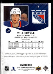 2025-26 Upper Deck SP Authentic Hockey Limited Red #18 Will Cuylle (2)