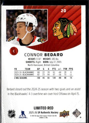 2025-26 Upper Deck SP Authentic Hockey Limited Red #20 Connor Bedard (2)