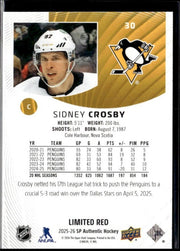 2025-26 SP Authentic Hockey Limited Red #30 Sidney Crosby (2)