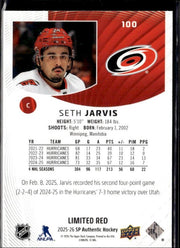 2025-26 Upper Deck SP Authentic Hockey Limited Red #100 Seth Jarvis (2)