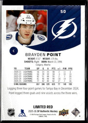 2025-26 Upper Deck SP Authentic Hockey Limited Red #50 Brayden Point (2)