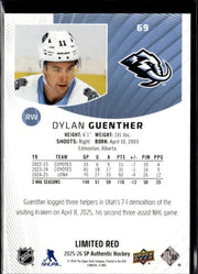 2025-26 Upper Deck SP Authentic Hockey Limited Red #69 Dylan Guenther (2)