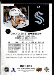 2025-26 UD SP Authentic Hockey Limited Red #72 Chandler Stephenson (2)