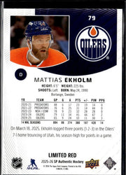 2025-26 Upper Deck SP Authentic Hockey Limited Red #79 Mattias Ekholm (2)