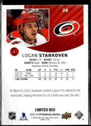 2025-26 Upper Deck SP Authentic Hockey Limited Red #28 Logan Stankoven (2)