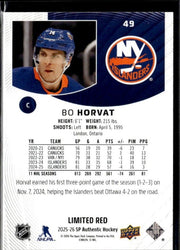 2025-26 Upper Deck SP Authentic Hockey Limited Red #49 Bo Horvat (2)
