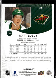 2025-26 Upper Deck SP Authentic Hockey Limited Red #25 Matt Boldy (2)