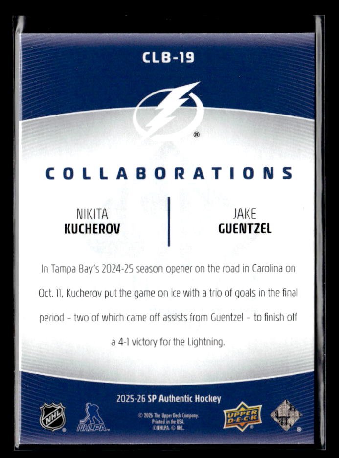 2025-26 UD SP Authentic Hockey Collaborations Nikita Kucherov / Jake Guentzel (2)
