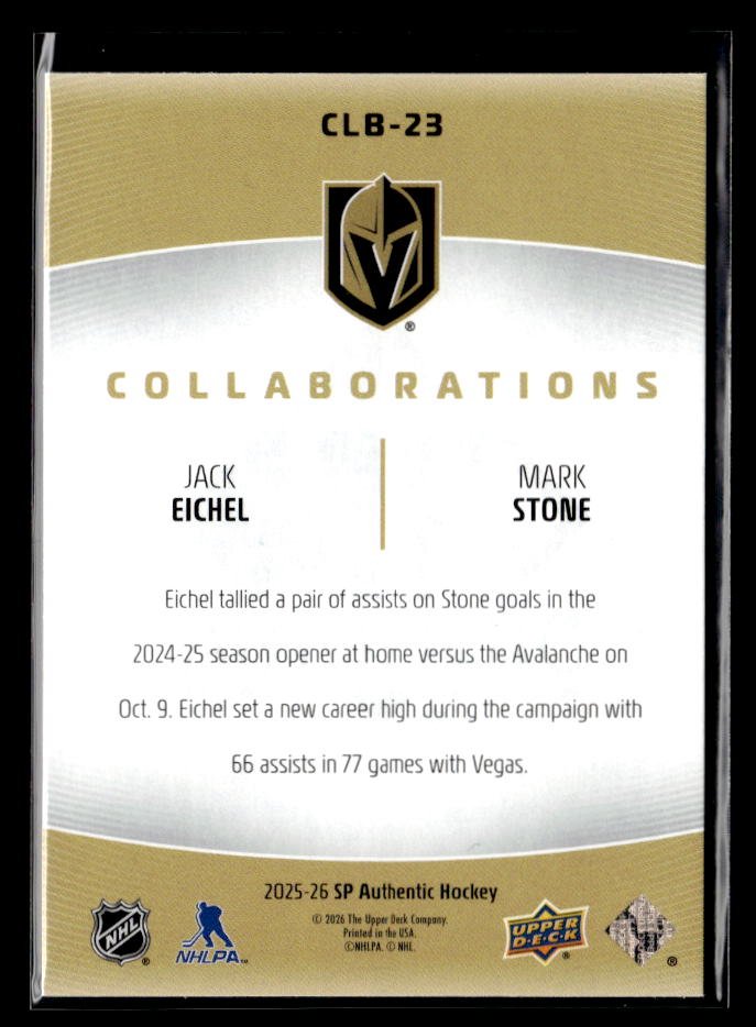 2025-26 Upper Deck SP Authentic Hockey Collaborations Jack Eichel / Mark Stone (2)