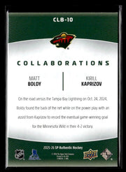 2025-26 UD SP Authentic Hockey Collaborations Matt Boldy / Kirill Kaprizov (2)