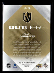 2025-26 Upper Deck SP Authentic Hockey Outliers #O-22 Pavel Dorofeyev (2)