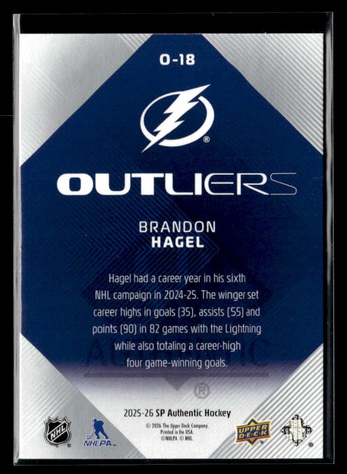 2025-26 Upper Deck SP Authentic Hockey Outliers #O-18 Brandon Hagel (2)
