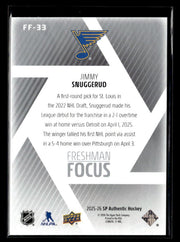 2025-26 Upper Deck SP Authentic Hockey Freshman Focus Rookie Jimmy Snuggerud (2)