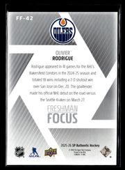 2025-26 Upper Deck SP Authentic Hockey Freshman Focus Rookie Olivier Rodrigue (2)
