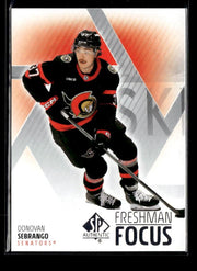 2025-26 Upper Deck SP Authentic Hockey Freshman Focus Rookie Donovan Sebrango