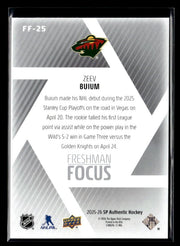 2025-26 Upper Deck SP Authentic Hockey Freshman Focus Rookie #FF-25 Zeev Buium (2)