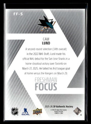 2025-26 Upper Deck SP Authentic Hockey Freshman Focus Rookie #FF-5 Cam Lund (2)