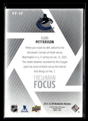 2025-26 Upper Deck SP Authentic Hockey Freshman Focus Rookie Elias Pettersson (2)