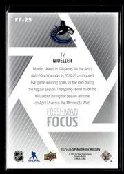 2025-26 Upper Deck SP Authentic Hockey Freshman Focus Rookie #FF-29 Ty Mueller (2)