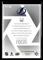 2025-26 Upper Deck SP Authentic Hockey Freshman Focus Rookie #FF-36 Dylan Duke (2)