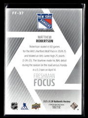 2025-26 Upper Deck SP Authentic Hockey Freshman Focus Rookie Matthew Robertson (2)