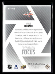 2025-26 Upper Deck SP Authentic Hockey Freshman Focus Rookie #FF-45 Ryan Leonard (2)