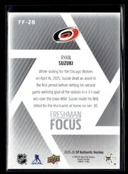 2025-26 Upper Deck SP Authentic Hockey Freshman Focus Rookie #FF-28 Ryan Suzuki (2)