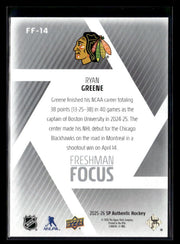 2025-26 Upper Deck SP Authentic Hockey Freshman Focus Rookie #FF-14 Ryan Greene (2)