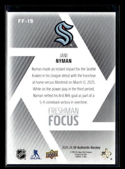 2025-26 Upper Deck SP Authentic Hockey Freshman Focus Rookie #FF-19 Jani Nyman (2)