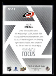 2025-26 SP Authentic Hockey Freshman Focus Rookie #FF-35 Justin Robidas (2)