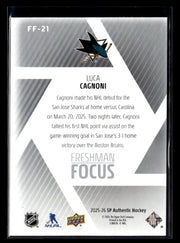 2025-26 Upper Deck SP Authentic Hockey Freshman Focus Rookie #FF-21 Luca Cagnoni (2)