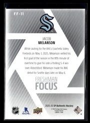2025-26 Upper Deck SP Authentic Hockey Freshman Focus Rookie Jacob Melanson (2)