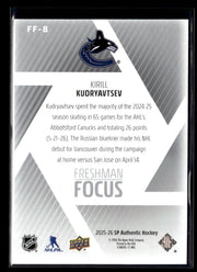 2025-26 Upper Deck SP Authentic Hockey Freshman Focus Rookie Kirill Kudryavtsev (2)