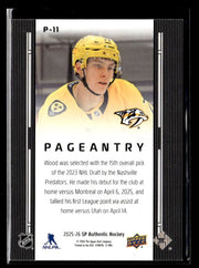 2025-26 Upper Deck SP Authentic Hockey Pageantry Rookie #P-11 Matthew Wood RC (2)