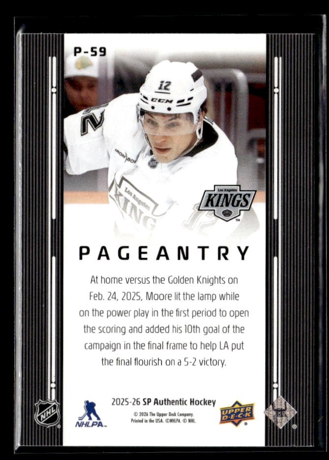 2025-26 Upper Deck SP Authentic Hockey Pageantry #P-59 Trevor Moore (2)